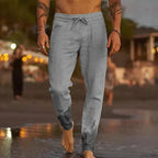 Davy Men's Breathable Linen Drawstring Joggers Lightweight Relaxed Fit Casual Pants
