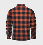 Davy Men's Plaid Flannel Lined Shirt Jacket with Insulating Fleece Retro Style