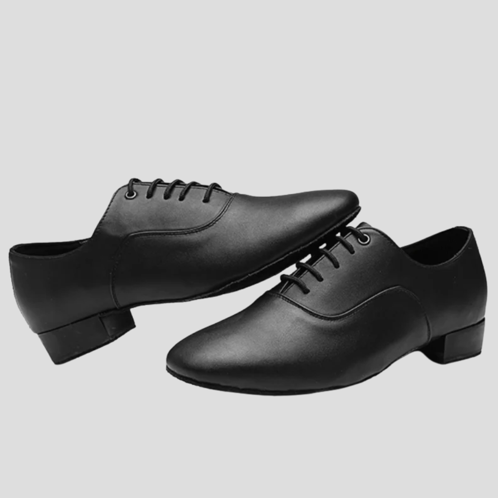 Smooth Ballroom Dance Shoes Lace-Up Suede Sole Low Heel Comfortable Men’s Dance Footwear
