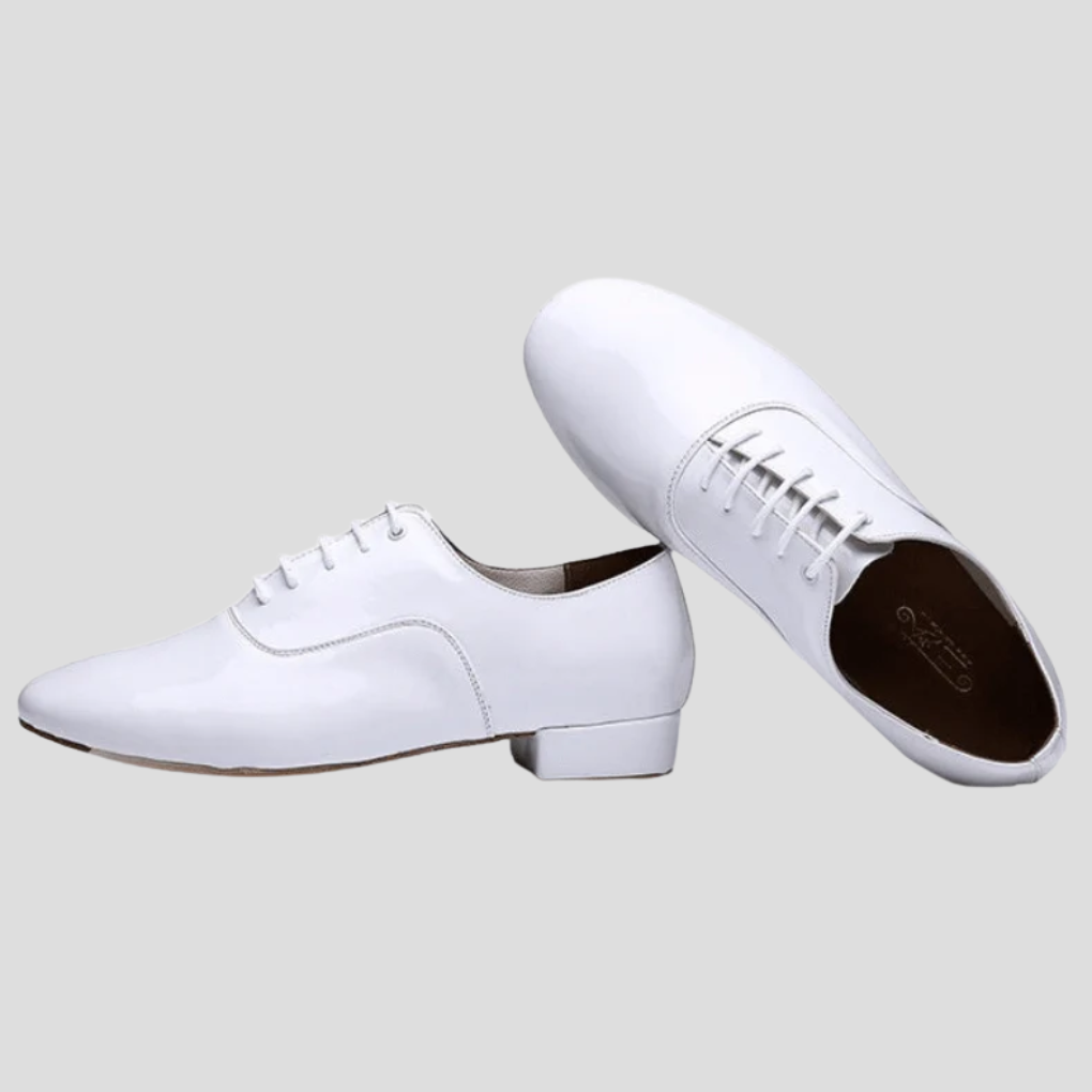 Smooth Ballroom Dance Shoes Lace-Up Suede Sole Low Heel Comfortable Men’s Dance Footwear