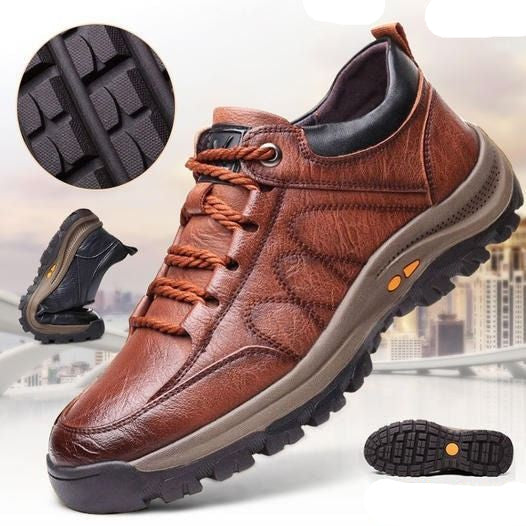 Davy Men’s Orthopedic Leather Shoes Supportive Arch Support Lightweight Breathable Slip-On