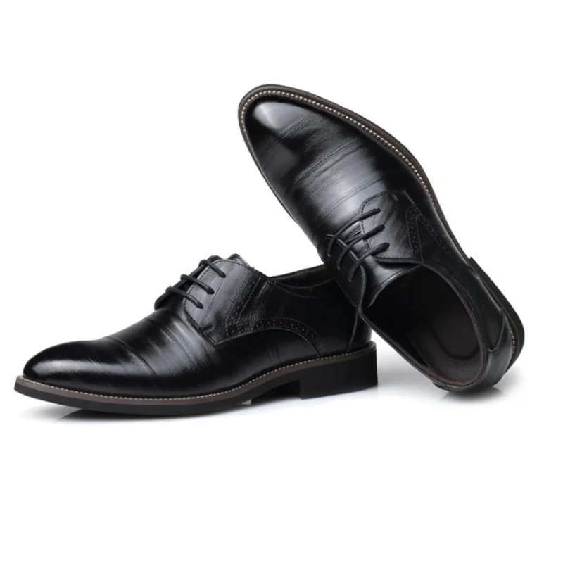 Men's Oxford Dress Shoes Synthetic Leather Lace-Up Classic Formal Business Footwear