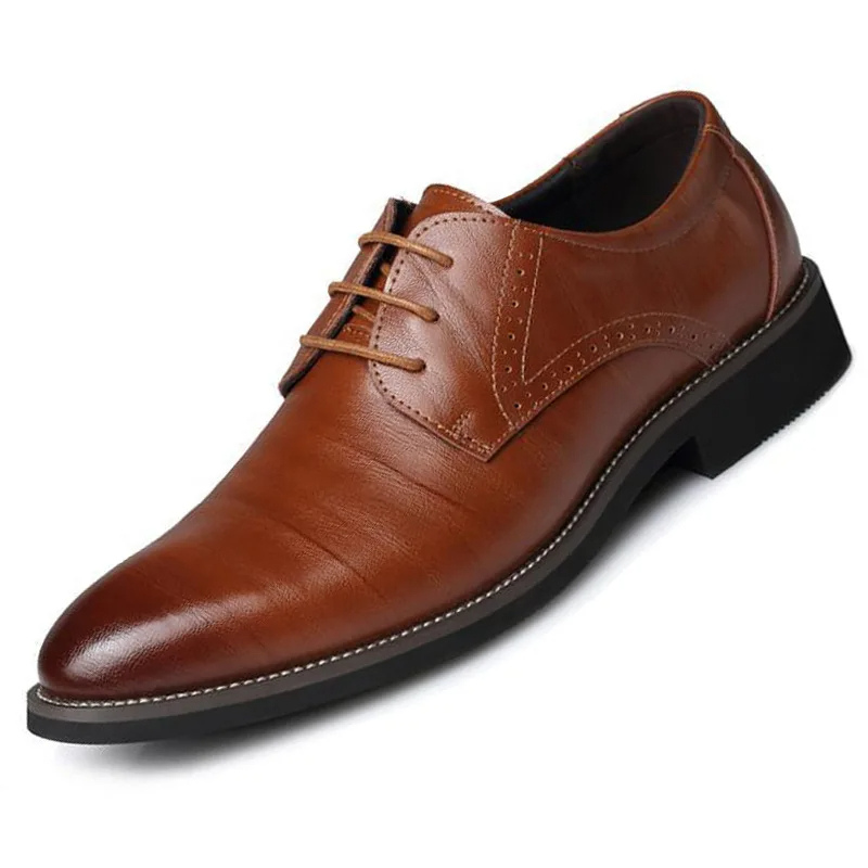 Men's Oxford Dress Shoes Synthetic Leather Lace-Up Classic Formal Business Footwear