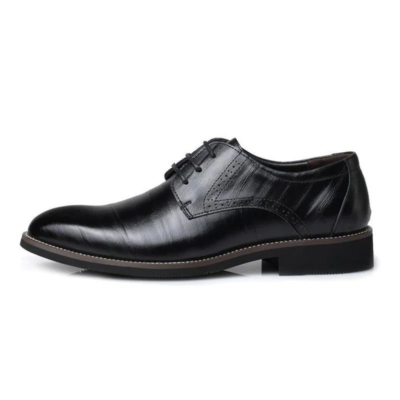 Men's Oxford Dress Shoes Synthetic Leather Lace-Up Classic Formal Business Footwear