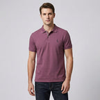 Men's Short Sleeve Embroidered Polo Shirt Classic Comfortable Fit Versatile Style