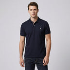 Men's Short Sleeve Embroidered Polo Shirt Classic Comfortable Fit Versatile Style
