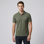 Men's Short Sleeve Embroidered Polo Shirt Classic Comfortable Fit Versatile Style