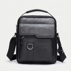 Men’s Leather Shoulder Bag Crossbody with Flap Pocket Onyx Chestnut