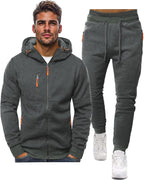 Men's Zip-Up Hoodie and Jogger Set Cotton Blend Athletic Casual Comfort Fit