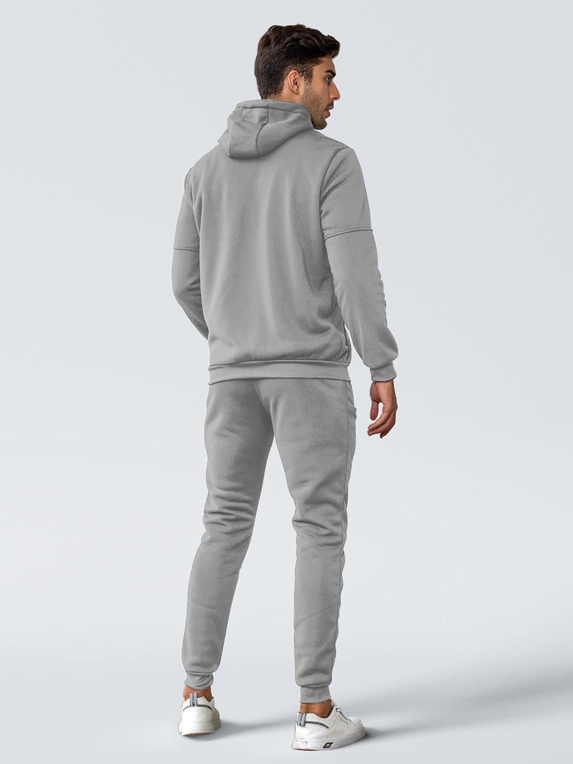 Men's Zip-Up Hoodie and Jogger Set Cotton Blend Athletic Casual Comfort Fit