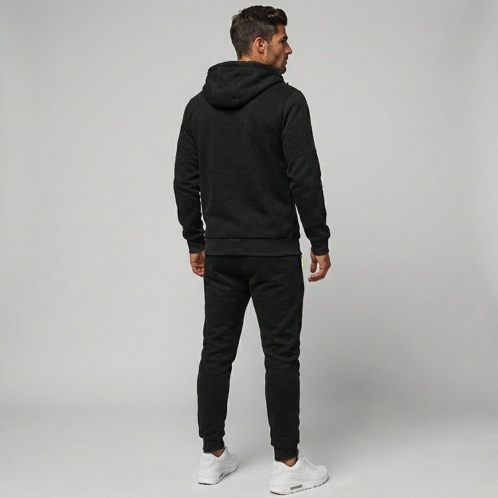 Men's Zip-Up Hoodie and Jogger Set Cotton Blend Athletic Casual Comfort Fit