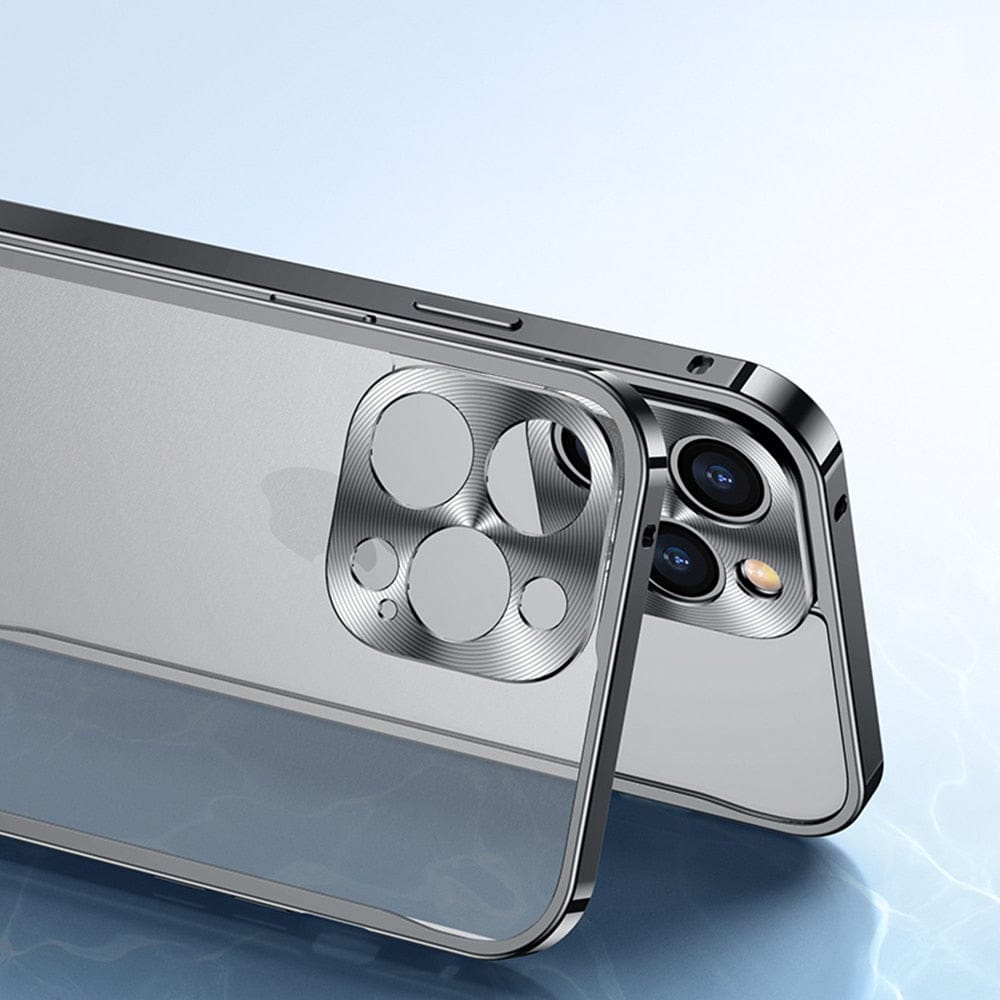 Davy Aluminum iPhone Case Aircraft Grade CNC Milled Lightweight Bumper with Polycarbonate Back Panel