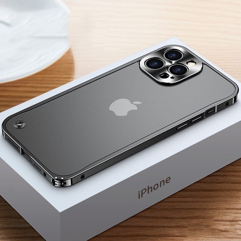 Davy Aluminum iPhone Case Aircraft Grade CNC Milled Lightweight Bumper with Polycarbonate Back Panel