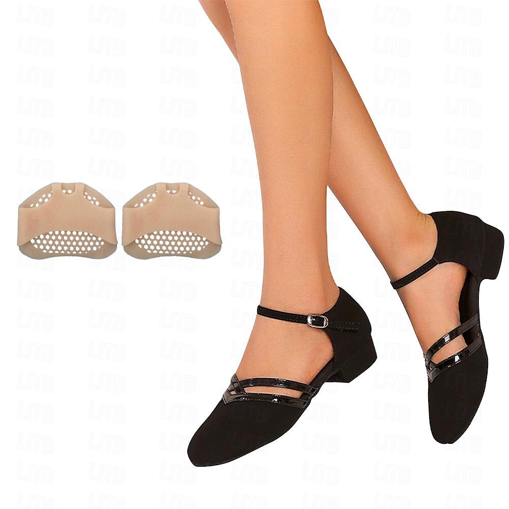 Suede Dance Shoes for Women Low Heel Non-Slip Outsole Comfortable Fit Black