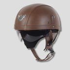 Davy Motorcycle Helmet with Retractable Amber Visor Classic Style DOT Approved ABS Shell