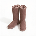 Warm Waterproof Suede Sheepskin Boots with Side Zipper for Women Winter Outdoor