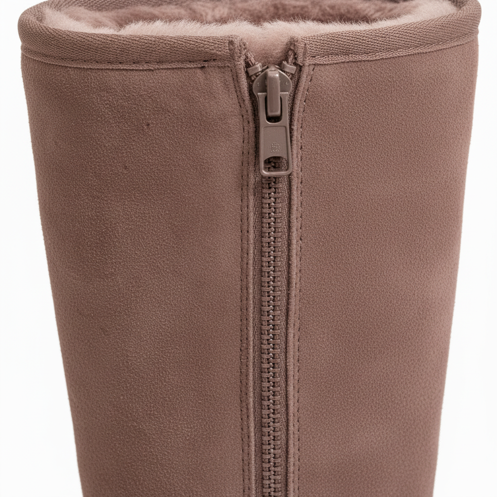 Warm Waterproof Suede Sheepskin Boots with Side Zipper for Women Winter Outdoor
