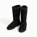 Warm Waterproof Suede Sheepskin Boots with Side Zipper for Women Winter Outdoor