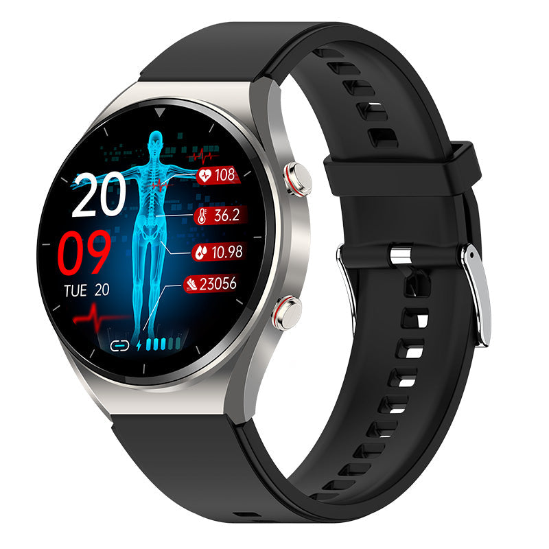 Davy HealthGuard Pro Smartwatch with One-Click Blood Sugar, Blood Pressure, ECG, HRV, Heart Rate Monitor