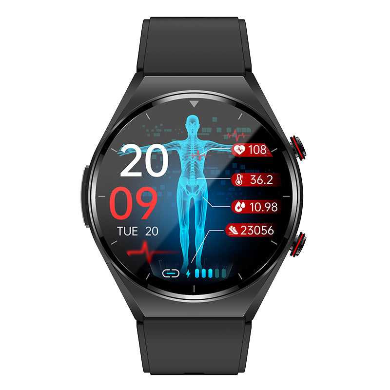 Davy HealthGuard Pro Smartwatch with One-Click Blood Sugar, Blood Pressure, ECG, HRV, Heart Rate Monitor