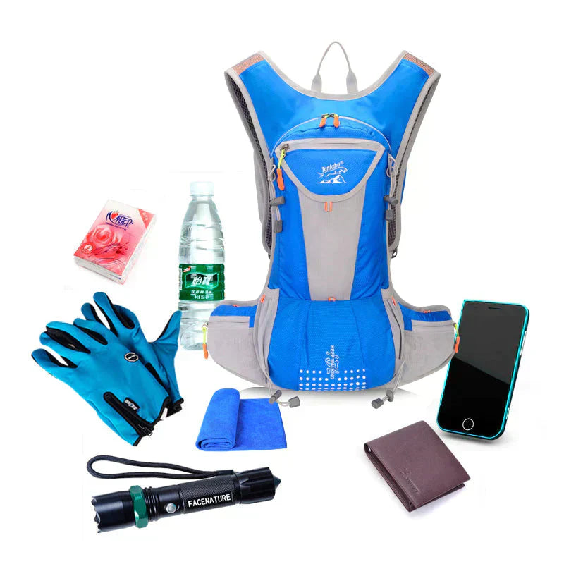 Outdoor Backpack Lightweight Waterproof Reflective 15L Water-Repellent Polyester Trail Hiking Daypack