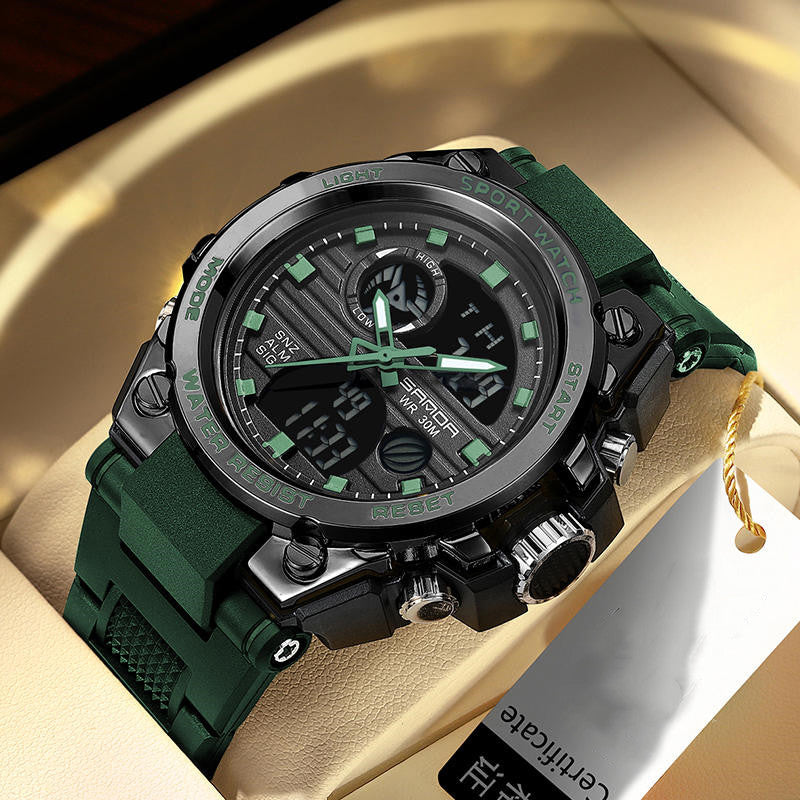 Outdoor Multifunctional Waterproof Luminous Watch with Hardened Durable Exterior