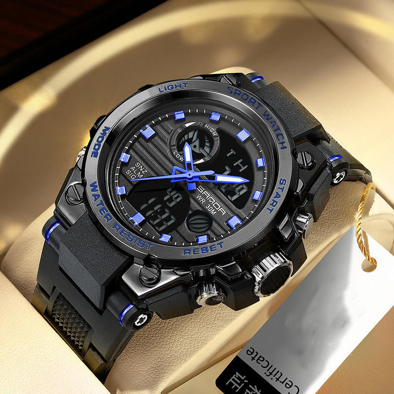 Outdoor Multifunctional Waterproof Luminous Watch with Hardened Durable Exterior