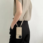 Leather Phone Case with Card Holder and Key Lanyard Adjustable Shoulder Strap Durable Everyday Carry