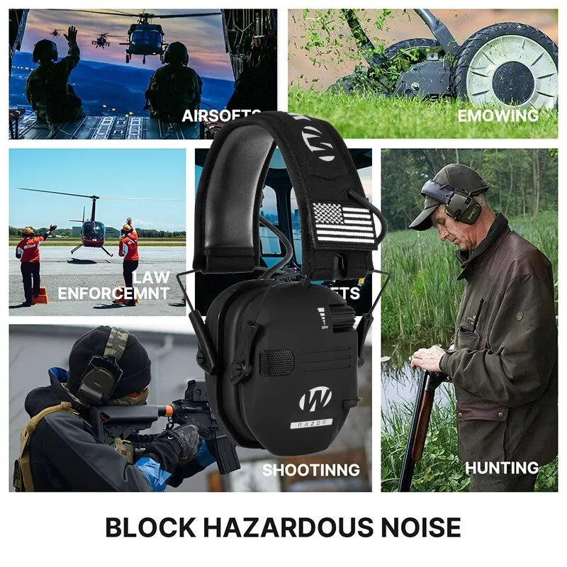 Davy Protective Shooting Headphones Active Noise Cancellation Lightweight Electronic Hearing Protection