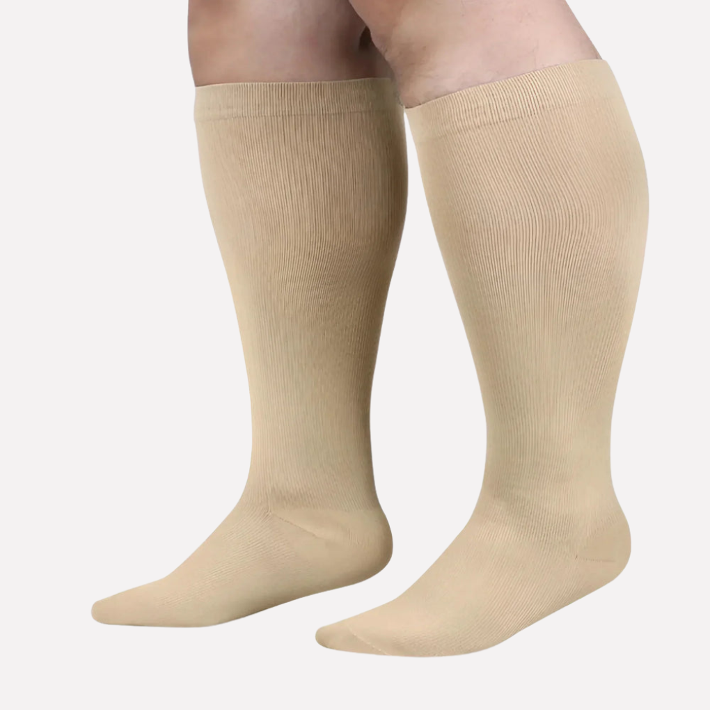 Davy Ribbed Graduated Compression Support Socks for Leg Stability and All-Day Comfort