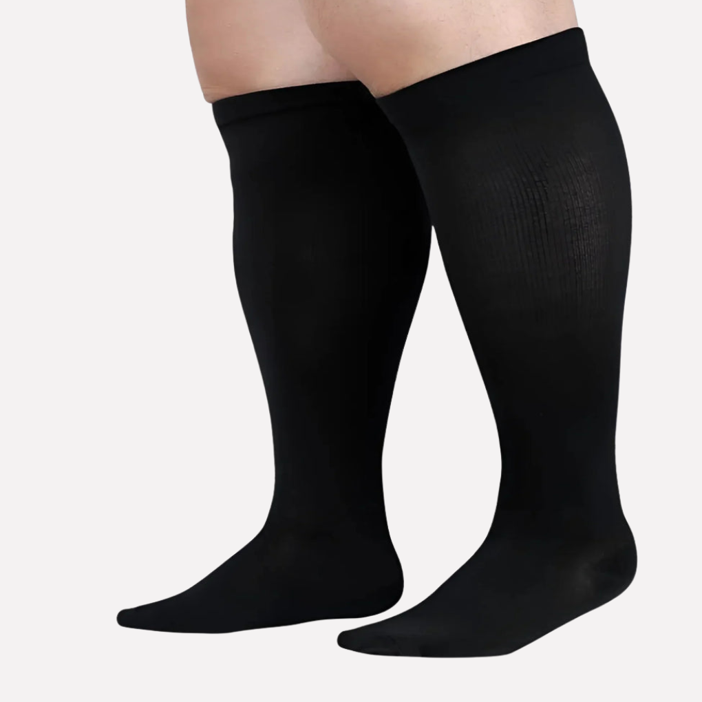Davy Ribbed Graduated Compression Support Socks for Leg Stability and All-Day Comfort