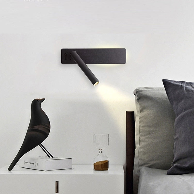 Adjustable LED Wall Lamp for Bedroom Reading with Customizable Brightness and Direction