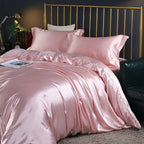 Davy Satin Duvet Cover Set Soft Smooth Hypoallergenic Temperature Regulating Bedding