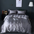 Davy Satin Duvet Cover Set Soft Smooth Hypoallergenic Temperature Regulating Bedding