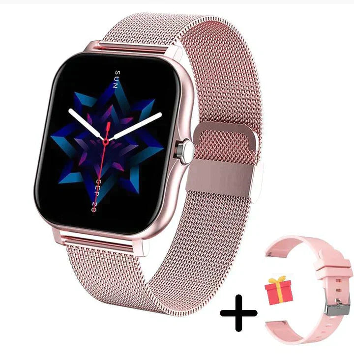 Smartwatch 1.83 Inch Fitness Watch with Health Monitoring Bluetooth Calling Steel Band Alloy Case
