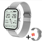 Smartwatch 1.83 Inch Fitness Watch with Health Monitoring Bluetooth Calling Steel Band Alloy Case