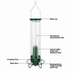 Davy Squirrel Proof Bird Feeder with Multiple Feeding Ports Clear Weather-Resistant Seed Container