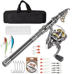 Davy Telescopic Carbon Fiber Fishing Rod Combo Lightweight Fast Action Saltwater Freshwater