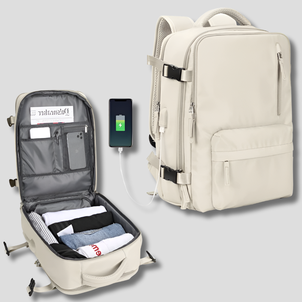 Davy Travel Backpack Expandable Carry-On Organizer Durable Polypropylene 76L Capacity