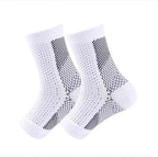Davy Unisex Compression Socks for Foot Pain and Swelling Relief Black Ankle Length Polyester Blend
