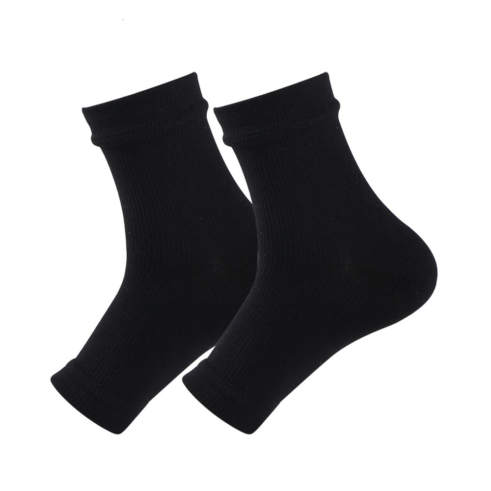 Davy Unisex Compression Socks for Foot Pain and Swelling Relief Black Ankle Length Polyester Blend