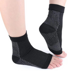 Davy Unisex Compression Socks for Foot Pain and Swelling Relief Black Ankle Length Polyester Blend
