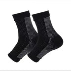 Davy Unisex Compression Socks for Foot Pain and Swelling Relief Black Ankle Length Polyester Blend
