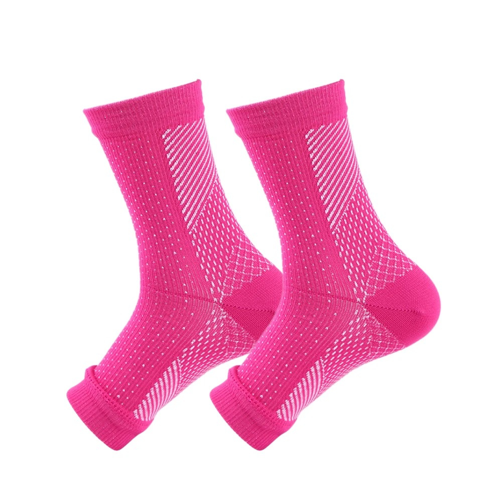 Davy Unisex Compression Socks for Foot Pain and Swelling Relief Black Ankle Length Polyester Blend