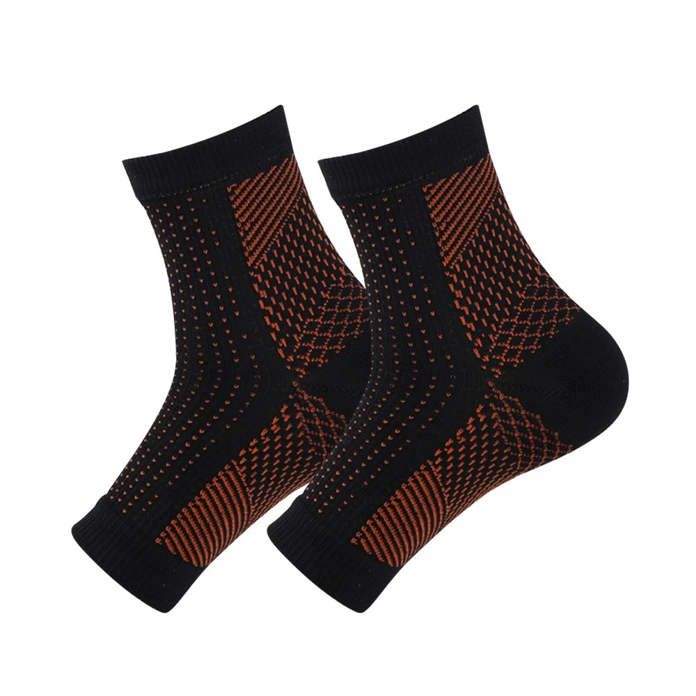 Davy Unisex Compression Socks for Foot Pain and Swelling Relief Black Ankle Length Polyester Blend