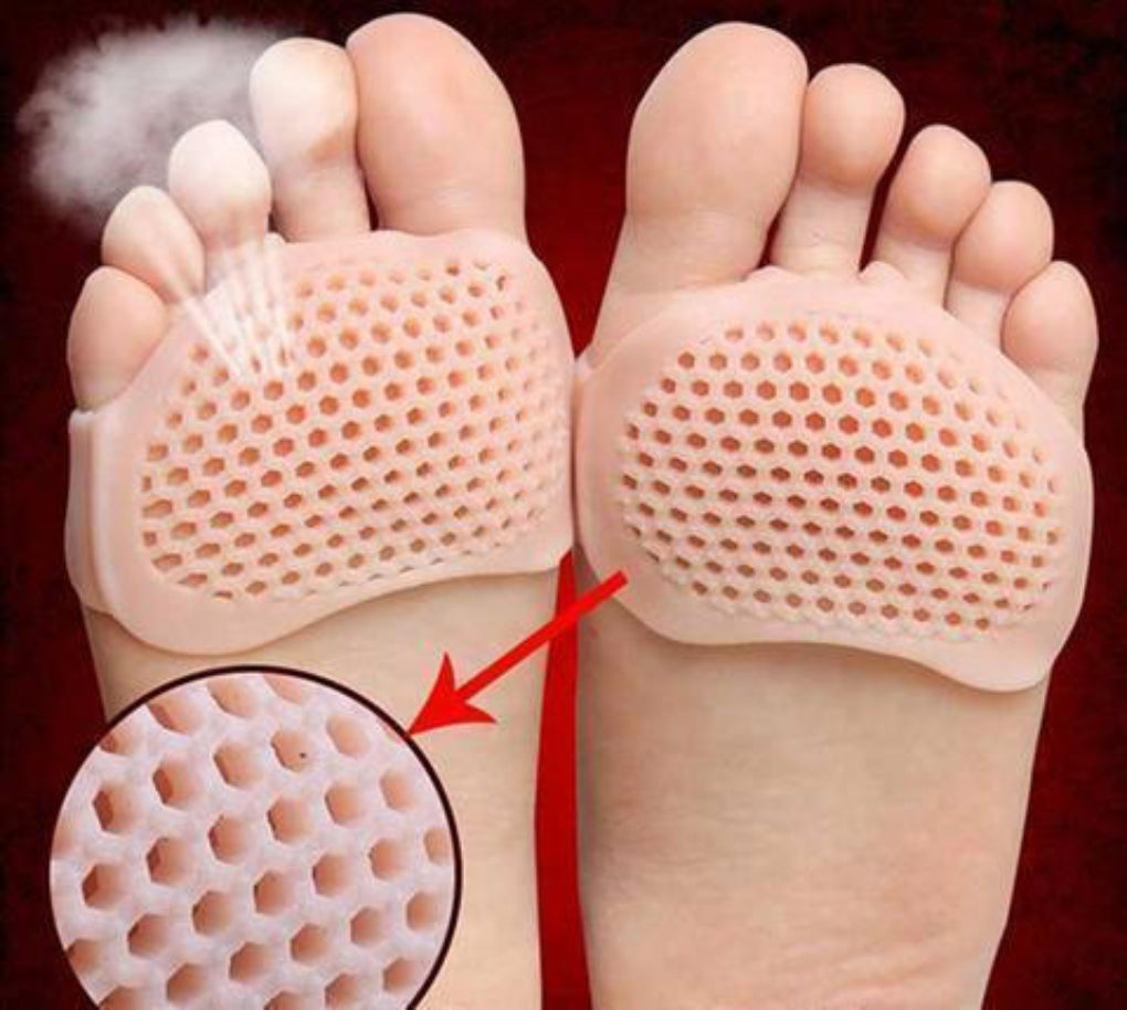 Unisex Gel Ball-of-Foot Cushions with Air Vents Breathable Metatarsal Pads for Foot Pain Relief