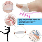 Unisex Gel Ball-of-Foot Cushions with Air Vents Breathable Metatarsal Pads for Foot Pain Relief