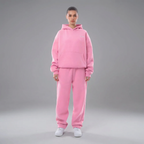 Unisex Cozy Hoodie and Sweatpants Set Stretchy Waistband Casual Loungewear Tracksuit