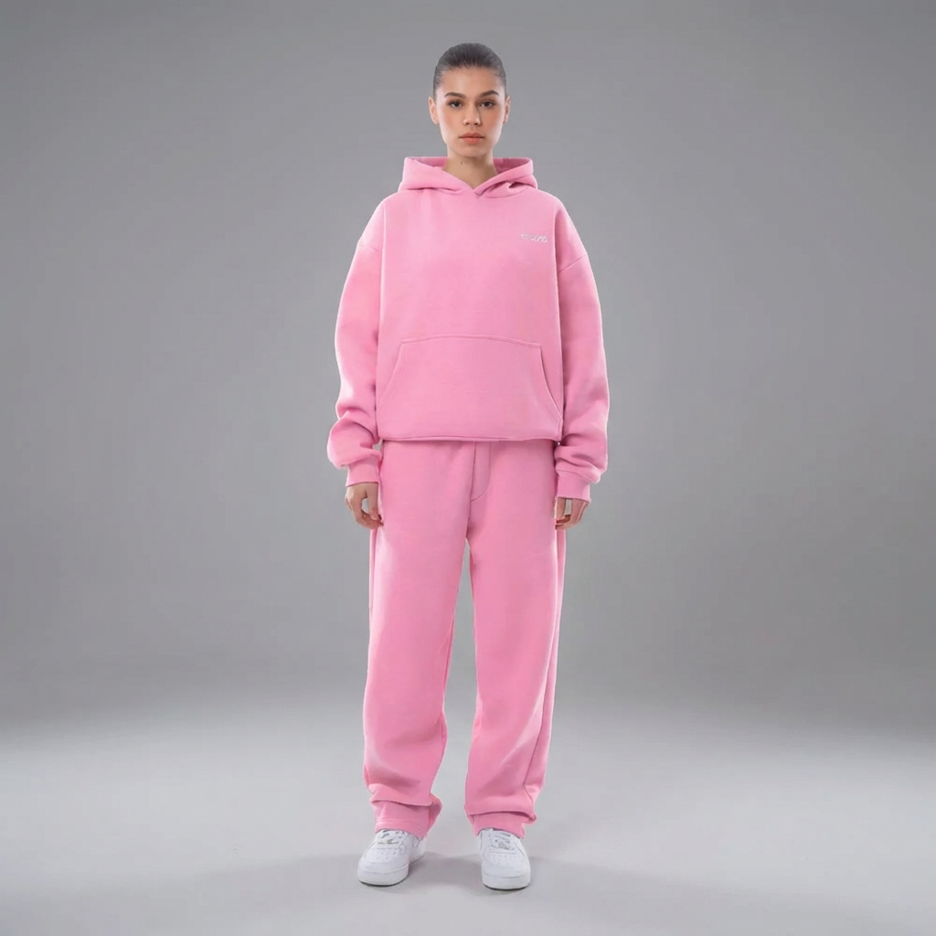 Unisex Cozy Hoodie and Sweatpants Set Stretchy Waistband Casual Loungewear Tracksuit