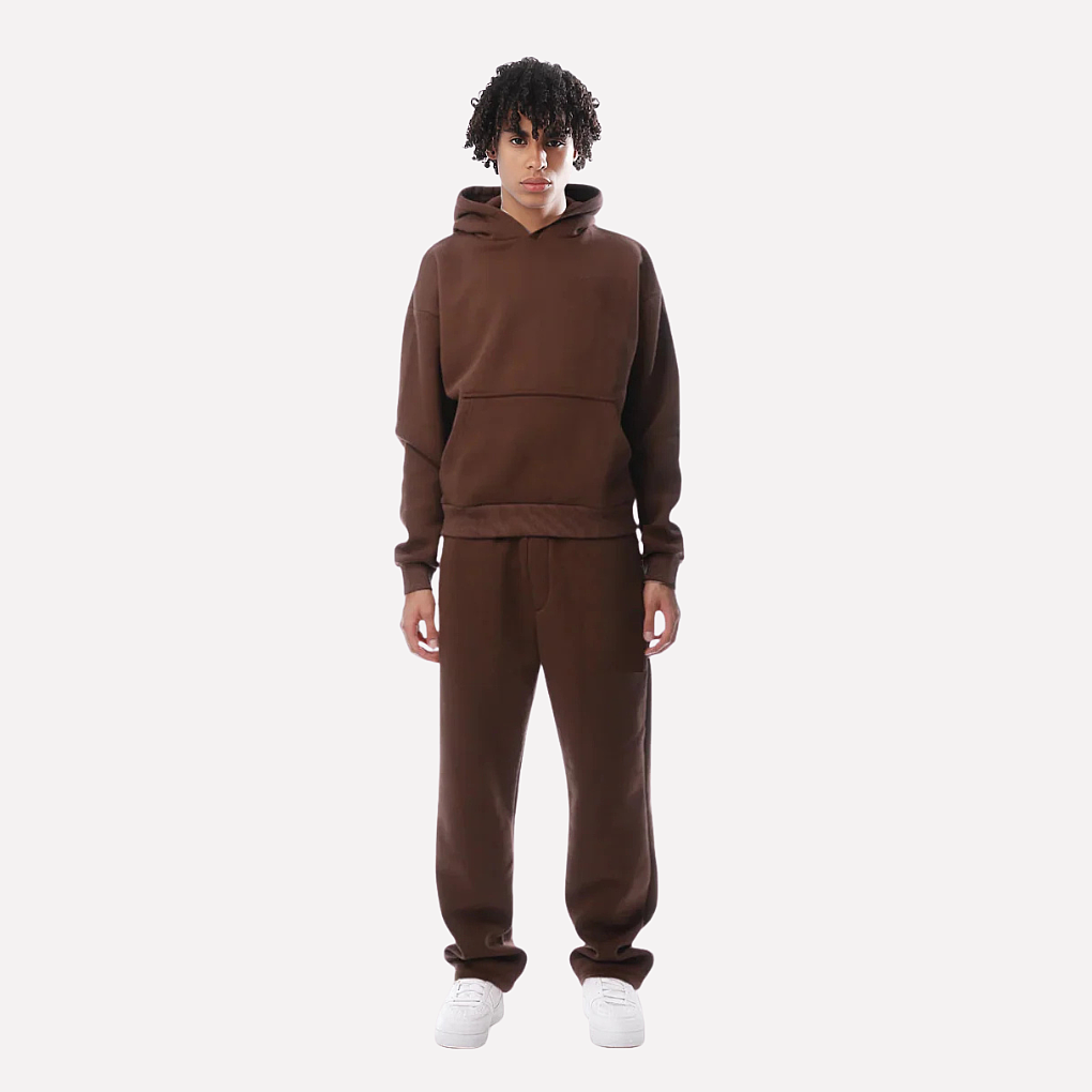 Unisex Cozy Hoodie and Sweatpants Set Stretchy Waistband Casual Loungewear Tracksuit